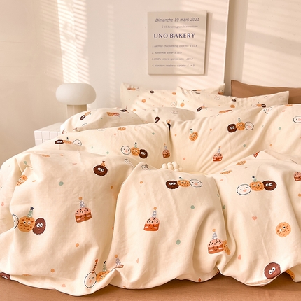 91家纺网 家纺一手货源 找家纺 DoDo 兜兜 2024新款全棉双层纱印花被套 巧克力曲奇