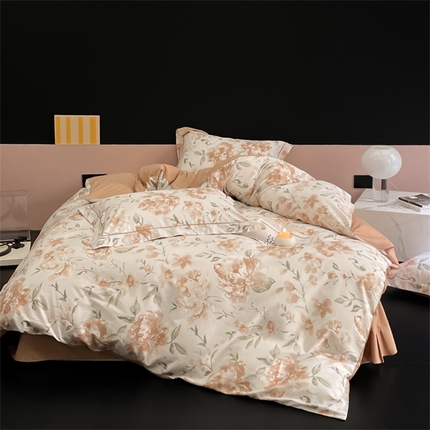 91家纺网 家纺一手货源 找家纺 （总）由丽家纺 2025新款柔棉印花四件套系列