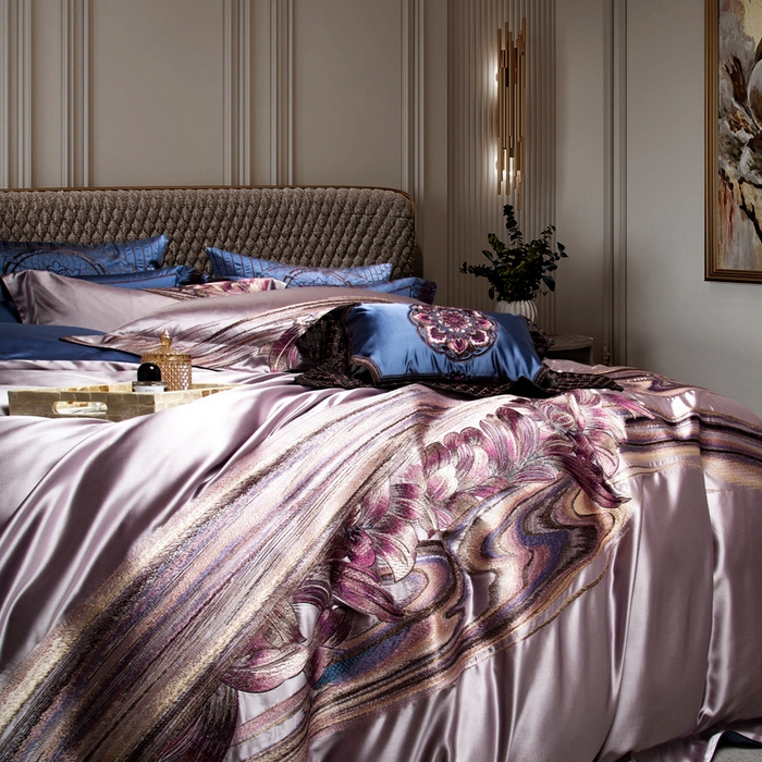 91家纺网 家纺一手货源 找家纺 （总）至爱今生 2024新款100支全棉色织提花四件套 凯撒天骄