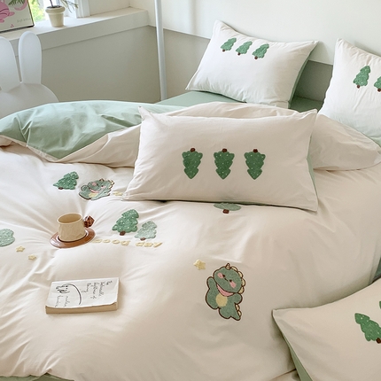 91家纺网 家纺一手货源 找家纺 （总）2024新款直播热卖卡通40S水洗棉全棉毛巾绣工艺四件套纯棉