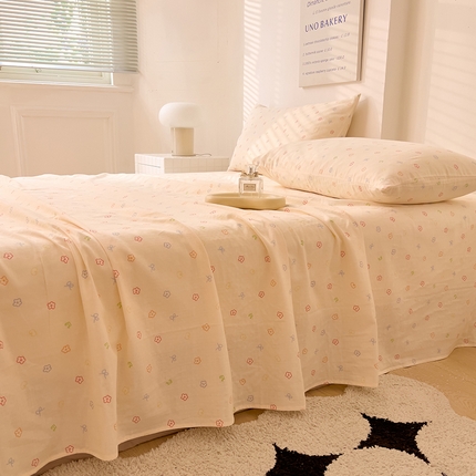 91家纺网 家纺一手货源 找家纺 （总）DoDo 兜兜 2024新款全棉纯棉双层纱单件床单-可定制定做