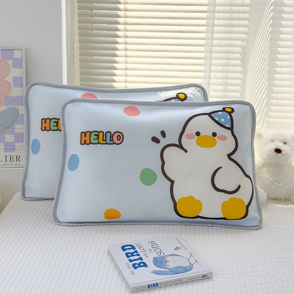 丽美人 2024新款儿童冰丝枕套 加油鸭