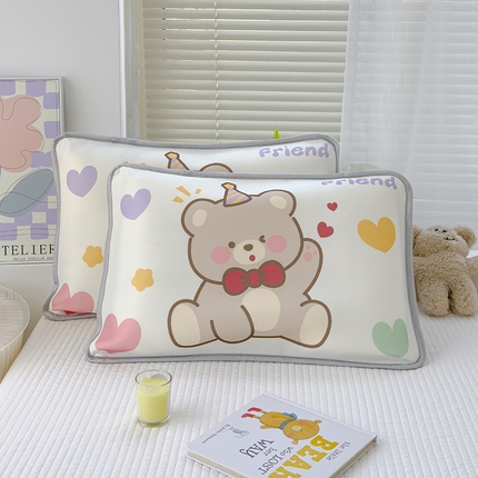 丽美人 2024新款儿童冰丝枕套 笨笨熊