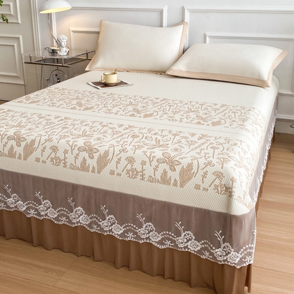 91家纺网 家纺一手货源 找家纺 （总）美洲琳 2025新款A类泡小豆冷感豆豆席三件套-碎花剪影（提供买家秀）