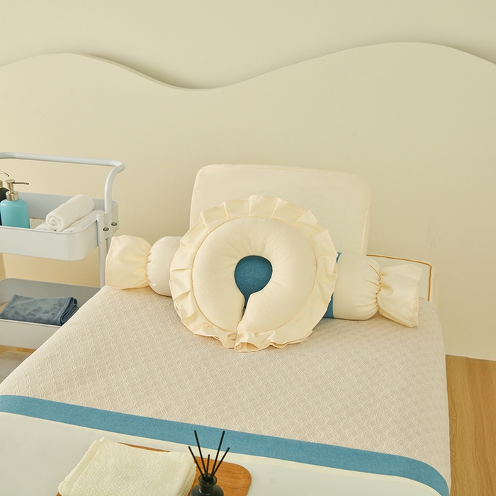 91家纺网 家纺一手货源 找家纺 莉人坊美容床罩批发 2024新款锦绣贝壳麻美容床罩系列 锦绣贝壳麻拼米黄