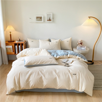 91家纺网 家纺一手货源 找家纺 （总）佳汐蓝家纺 2024新款全棉水洗棉贴标四件套