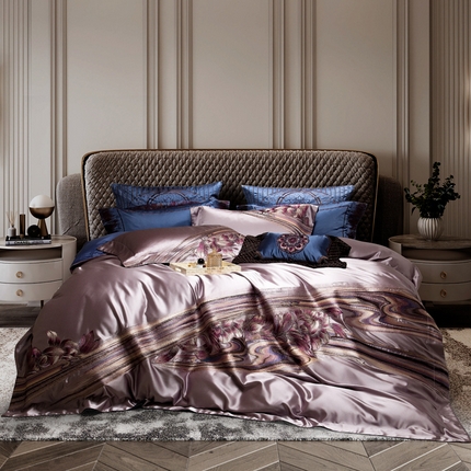 （总）至爱今生 2024新款100支全棉色织提花四件套 凯撒天骄