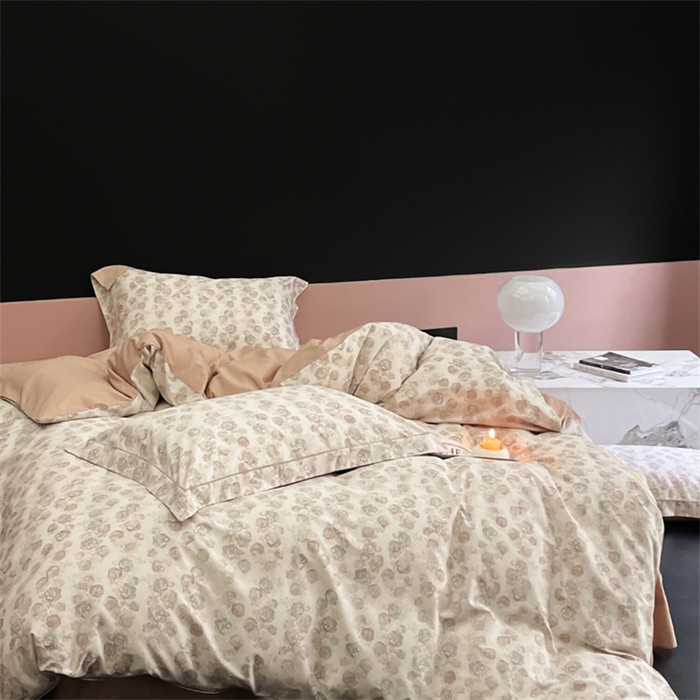 91家纺网 家纺一手货源 找家纺 由丽家纺 2025新款柔棉印花四件套系列 飘纱-紫