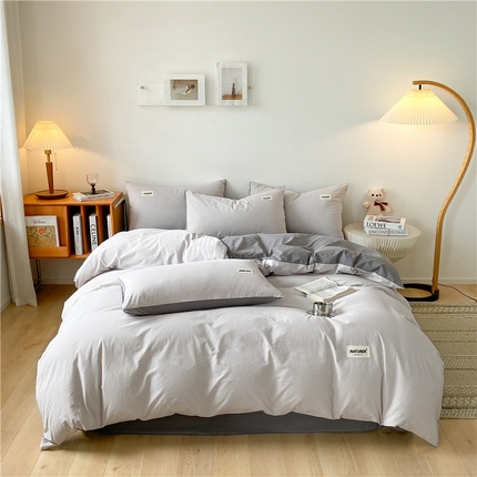 91家纺网 家纺一手货源 找家纺 （总）佳汐蓝家纺 2024新款全棉水洗棉贴标四件套