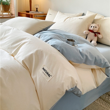 91家纺网 家纺一手货源 找家纺 （总）佳汐蓝家纺 2024新款全棉水洗棉贴标单被套