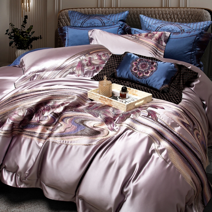 91家纺网 家纺一手货源 找家纺 （总）至爱今生 2024新款100支全棉色织提花四件套 凯撒天骄