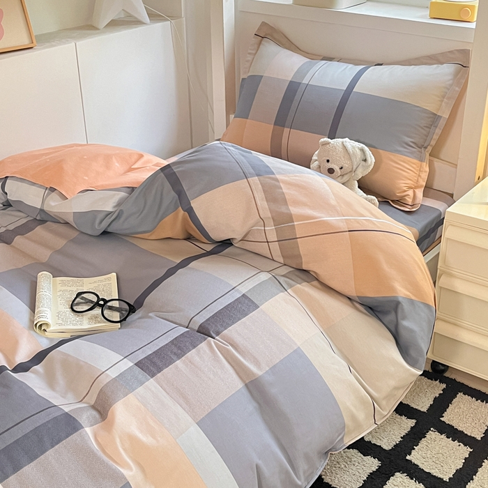 91家纺网 家纺一手货源 找家纺 2024新款全棉印花三件套学生宿舍床三件套上下铺床单被套 奥斯汀