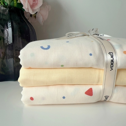 91家纺网 家纺一手货源 找家纺 麦伦家居 2024春夏新品全棉有氧双层纱印花系列四件套（叠拍图）蜡笔画