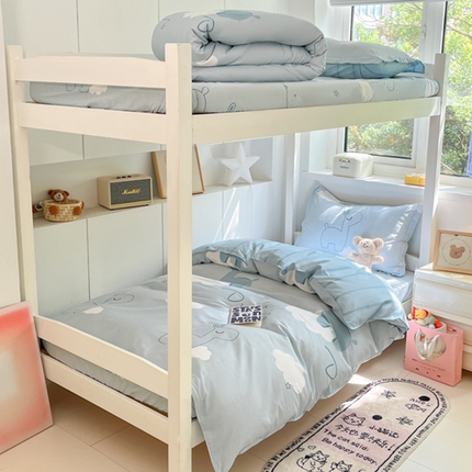 91家纺网 家纺一手货源 找家纺 （总）2024新款全棉印花三件套学生宿舍床三件套上下铺床单被套