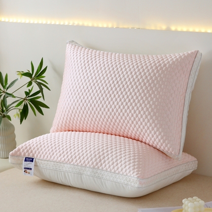 91家纺网 家纺一手货源 找家纺 2024新款纯色凉豆豆枕 枕头枕芯--高枕 凉豆豆高枕--粉玉