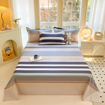 91家纺网 家纺一手货源 找家纺 铭成家纺 2024新款新疆棉喷气印花小清新系列单床单达特