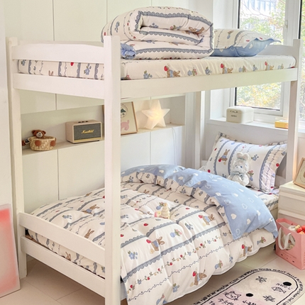 91家纺网 家纺一手货源 找家纺 （总）2024新款全棉印花三件套学生宿舍床三件套上下铺床单被套