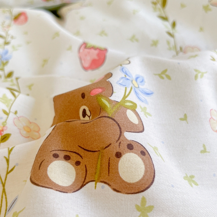 91家纺网 家纺一手货源 找家纺 铭成家纺 2024新款新疆棉喷气印花小清新系列四件套小兔园