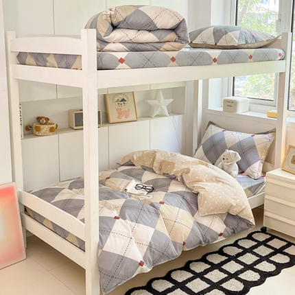 91家纺网 家纺一手货源 找家纺 （总）2024新款全棉印花三件套学生宿舍床三件套上下铺床单被套