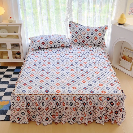 91家纺网 家纺一手货源 找家纺 易辰美 2024新款芦荟棉床裙三件套 初夏-灰