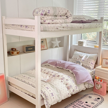 91家纺网 家纺一手货源 找家纺 （总）2024新款全棉印花三件套学生宿舍床三件套上下铺床单被套