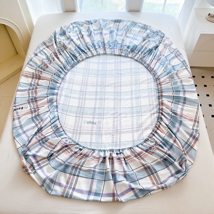 91家纺网 家纺一手货源 找家纺 铭成家纺 2024新款新疆棉喷气印花小清新系列单床笠布兰迪