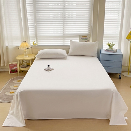 2024新款全棉简约纯色床单 本白