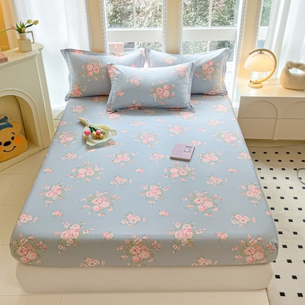 91家纺网 家纺一手货源 找家纺 （总）铭成家纺 2024新款新疆棉喷气印花小清新系列单床笠