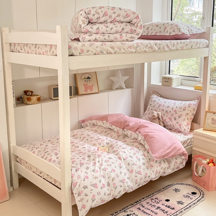 91家纺网 家纺一手货源 找家纺 （总）2024新款全棉印花三件套学生宿舍床三件套上下铺床单被套