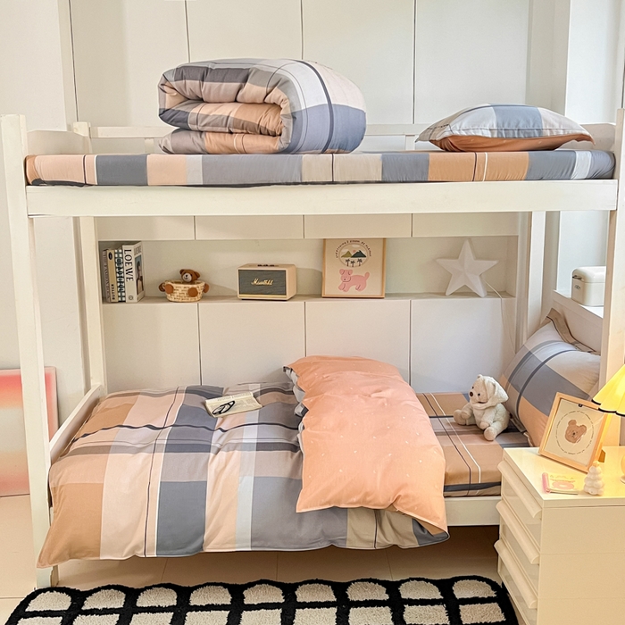 91家纺网 家纺一手货源 找家纺 2024新款全棉印花三件套学生宿舍床三件套上下铺床单被套 奥斯汀