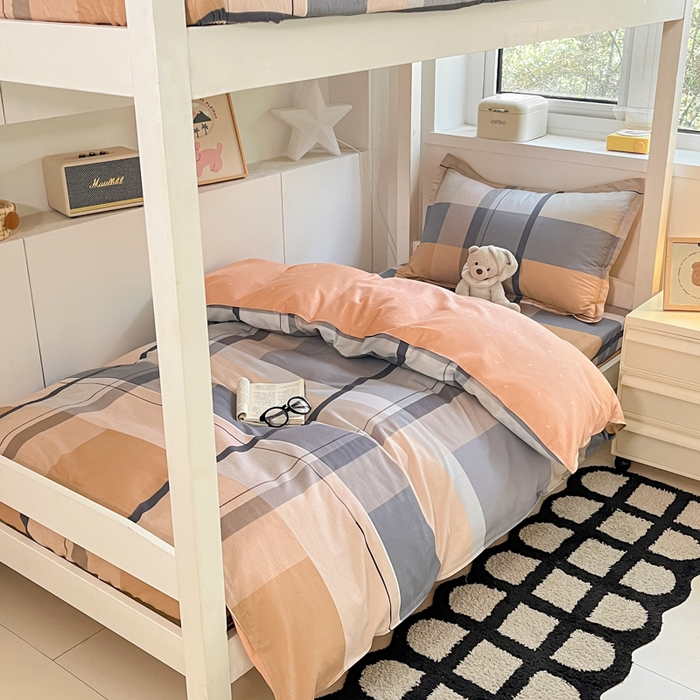 91家纺网 家纺一手货源 找家纺 2024新款全棉印花三件套学生宿舍床三件套上下铺床单被套 奥斯汀