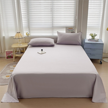 2024新款全棉简约纯色床单 紫语