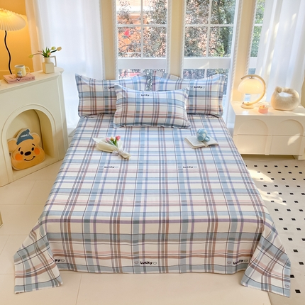 91家纺网 家纺一手货源 找家纺 铭成家纺 2024新款新疆棉喷气印花小清新系列单床单布兰迪