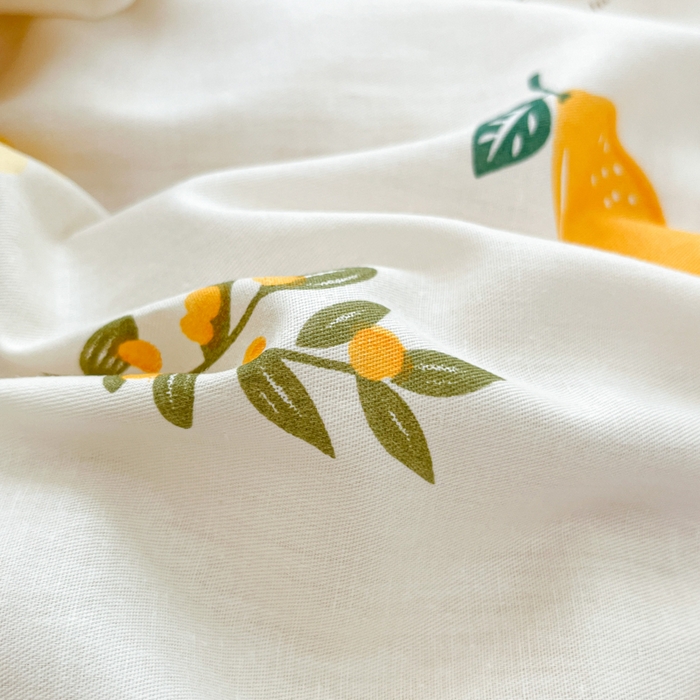 91家纺网 家纺一手货源 找家纺 铭成家纺 2024新款新疆棉喷气印花小清新系列单被套一颗柠檬