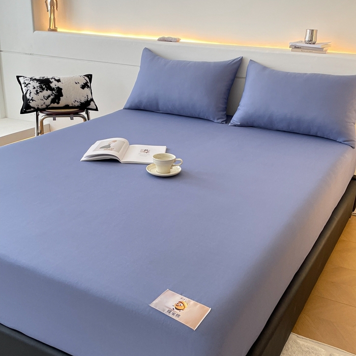 91家纺网 家纺一手货源 找家纺 豪选 2025新款A类蜂巢棉抗菌床笠（全网全供） 蜂巢蓝灰色