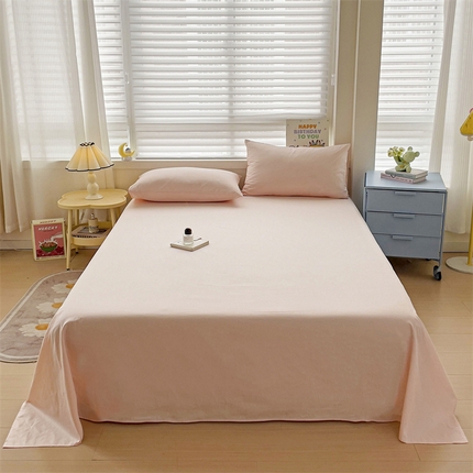2024新款全棉简约纯色床单 荷塘玉