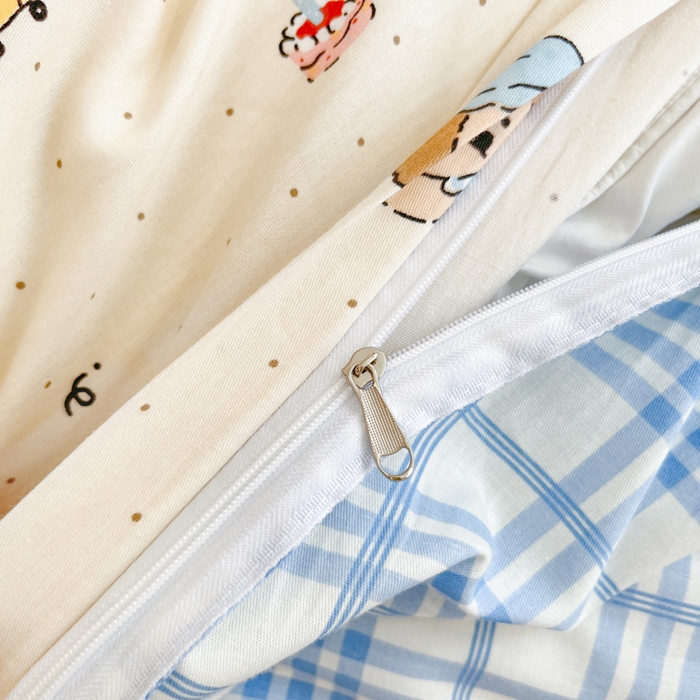 91家纺网 家纺一手货源 找家纺 铭成家纺 2024新款新疆棉喷气印花小清新系列单被套甜品派对