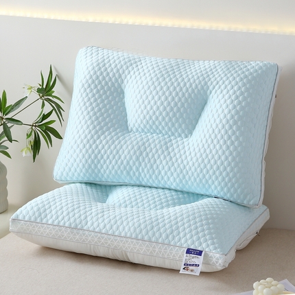 91家纺网 家纺一手货源 找家纺 2024新款纯色凉豆豆枕 枕头枕芯--中枕 凉豆豆笑脸中枕-浅绿色