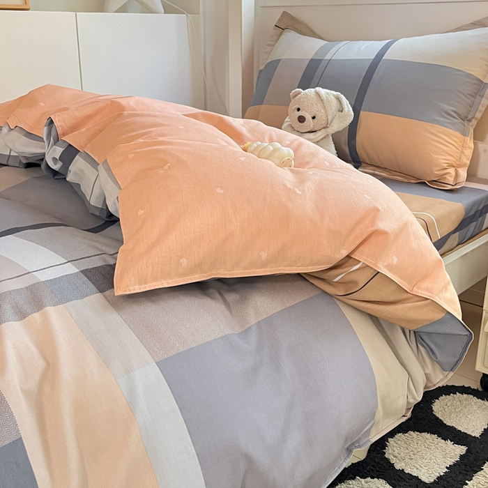 91家纺网 家纺一手货源 找家纺 2024新款全棉印花三件套学生宿舍床三件套上下铺床单被套 奥斯汀