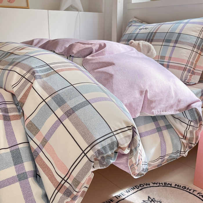 91家纺网 家纺一手货源 找家纺 2024新款全棉印花三件套学生宿舍床三件套上下铺床单被套 布兰迪