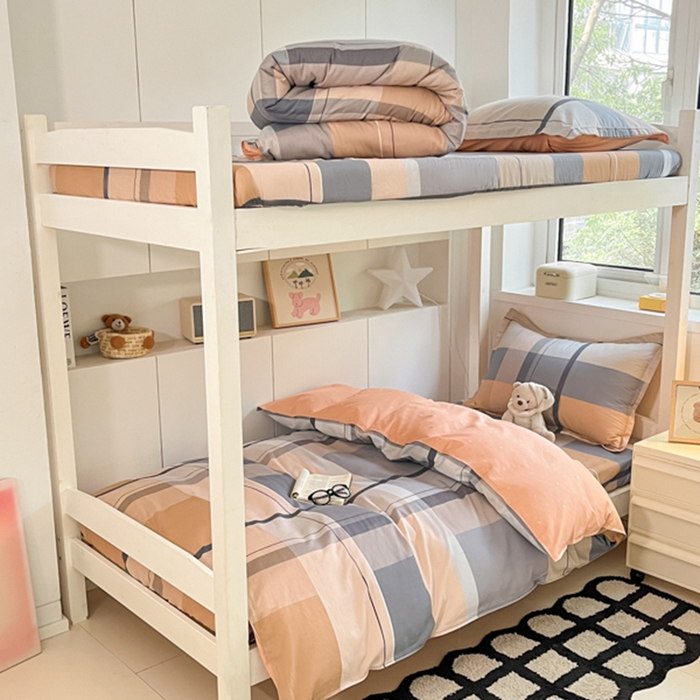 91家纺网 家纺一手货源 找家纺 2024新款全棉印花三件套学生宿舍床三件套上下铺床单被套 奥斯汀