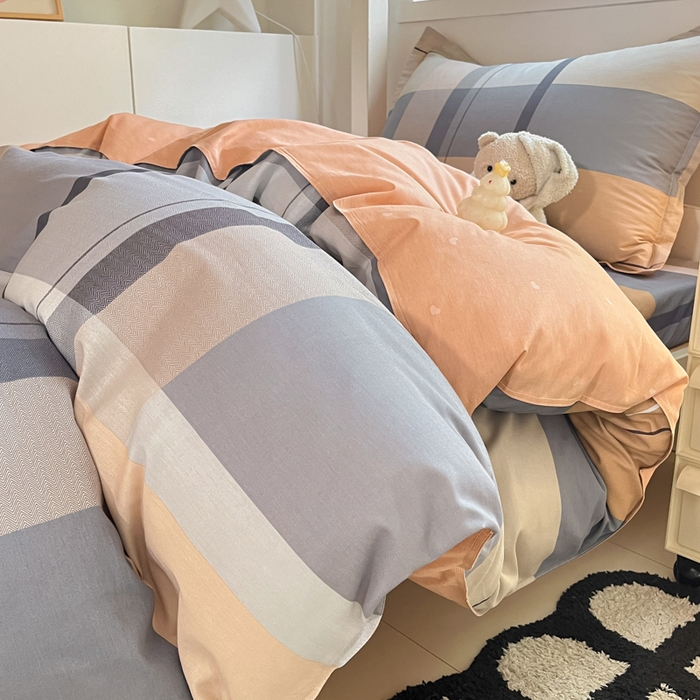 91家纺网 家纺一手货源 找家纺 2024新款全棉印花三件套学生宿舍床三件套上下铺床单被套 奥斯汀