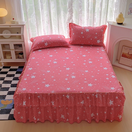 91家纺网 家纺一手货源 找家纺 （总）易辰美 2024新款芦荟棉床裙三件套