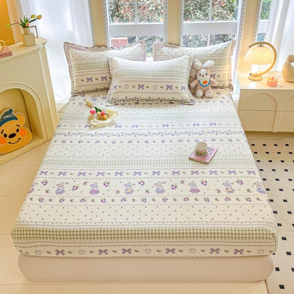 91家纺网 家纺一手货源 找家纺 （总）铭成家纺 2024新款新疆棉喷气印花小清新系列单床笠