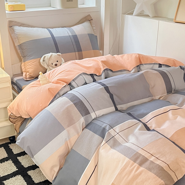 91家纺网 家纺一手货源 找家纺 2024新款全棉印花三件套学生宿舍床三件套上下铺床单被套 奥斯汀