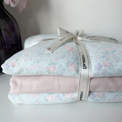 91家纺网 家纺一手货源 找家纺 （总）麦伦家居 2024春夏新品全棉有氧双层纱印花系列四件套（叠拍图）