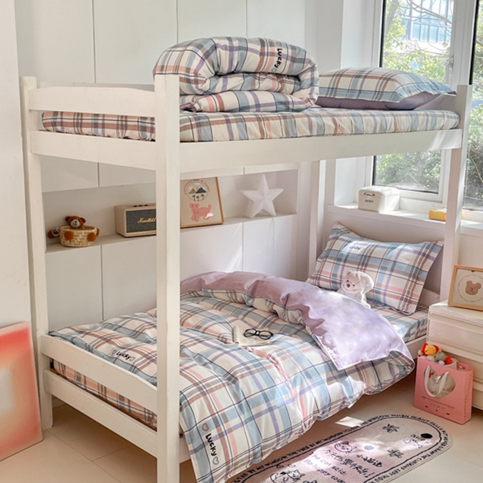 91家纺网 家纺一手货源 找家纺 2024新款全棉印花三件套学生宿舍床三件套上下铺床单被套 布兰迪