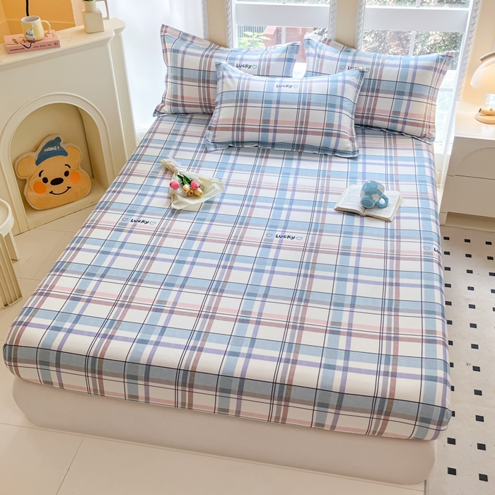 91家纺网 家纺一手货源 找家纺 铭成家纺 2024新款新疆棉喷气印花小清新系列单床笠布兰迪