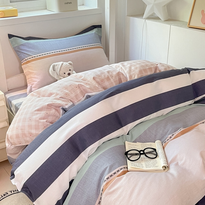 91家纺网 家纺一手货源 找家纺 2024新款全棉印花三件套学生宿舍床三件套上下铺床单被套 达特