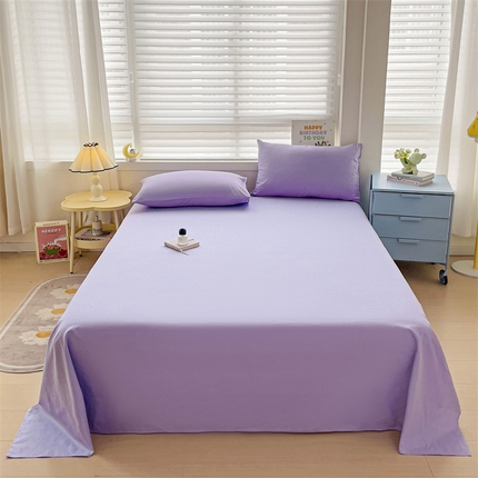 2024新款全棉简约纯色床单 风铃紫
